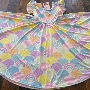 Dot Dot Smile size 5/6 girls mermaid rainbow Empire twirl dress new